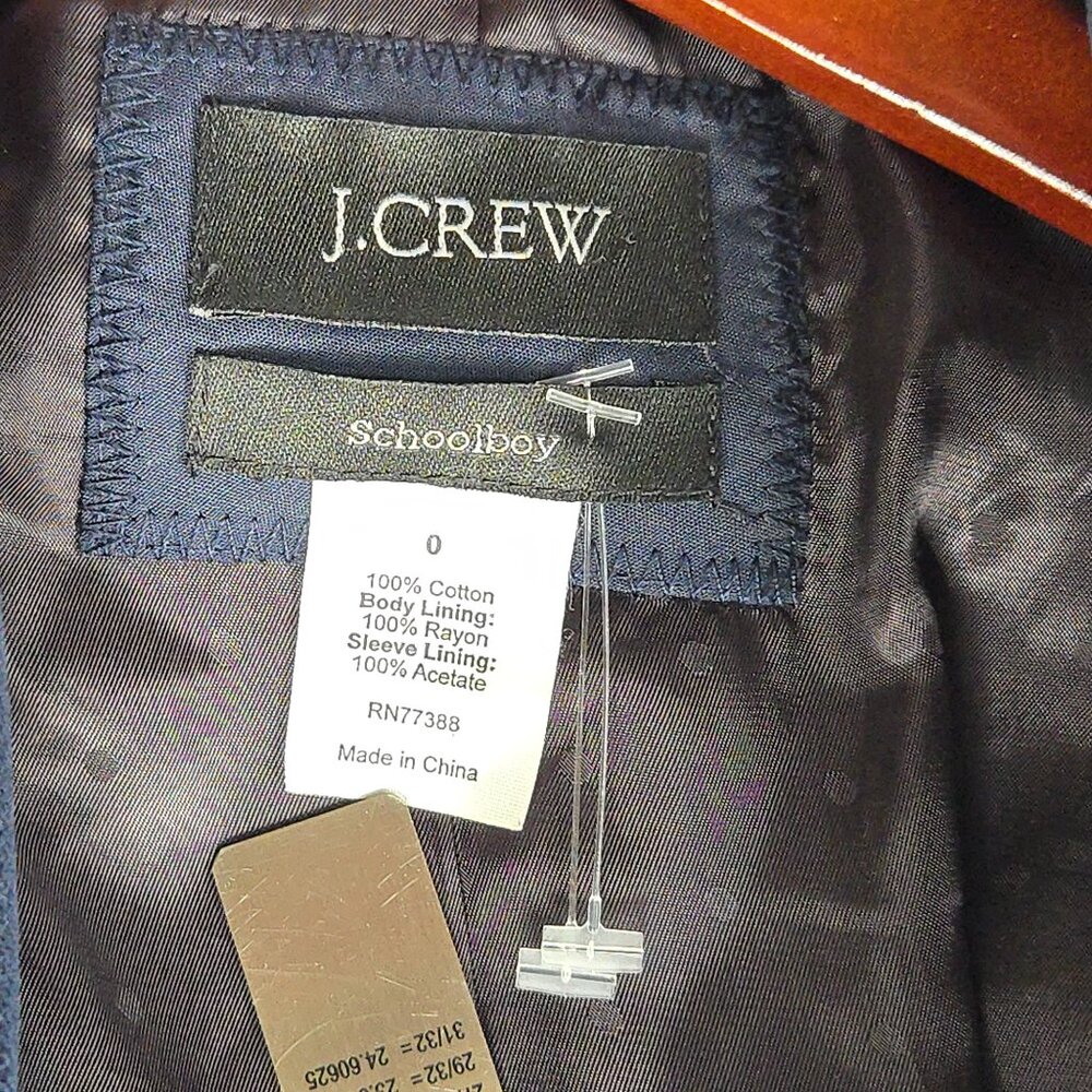 NWOT J. Crew Schoolboy Velvet Blazer INDIGO/MIDNIGHT BLUE 0 - Picture 5 of 9